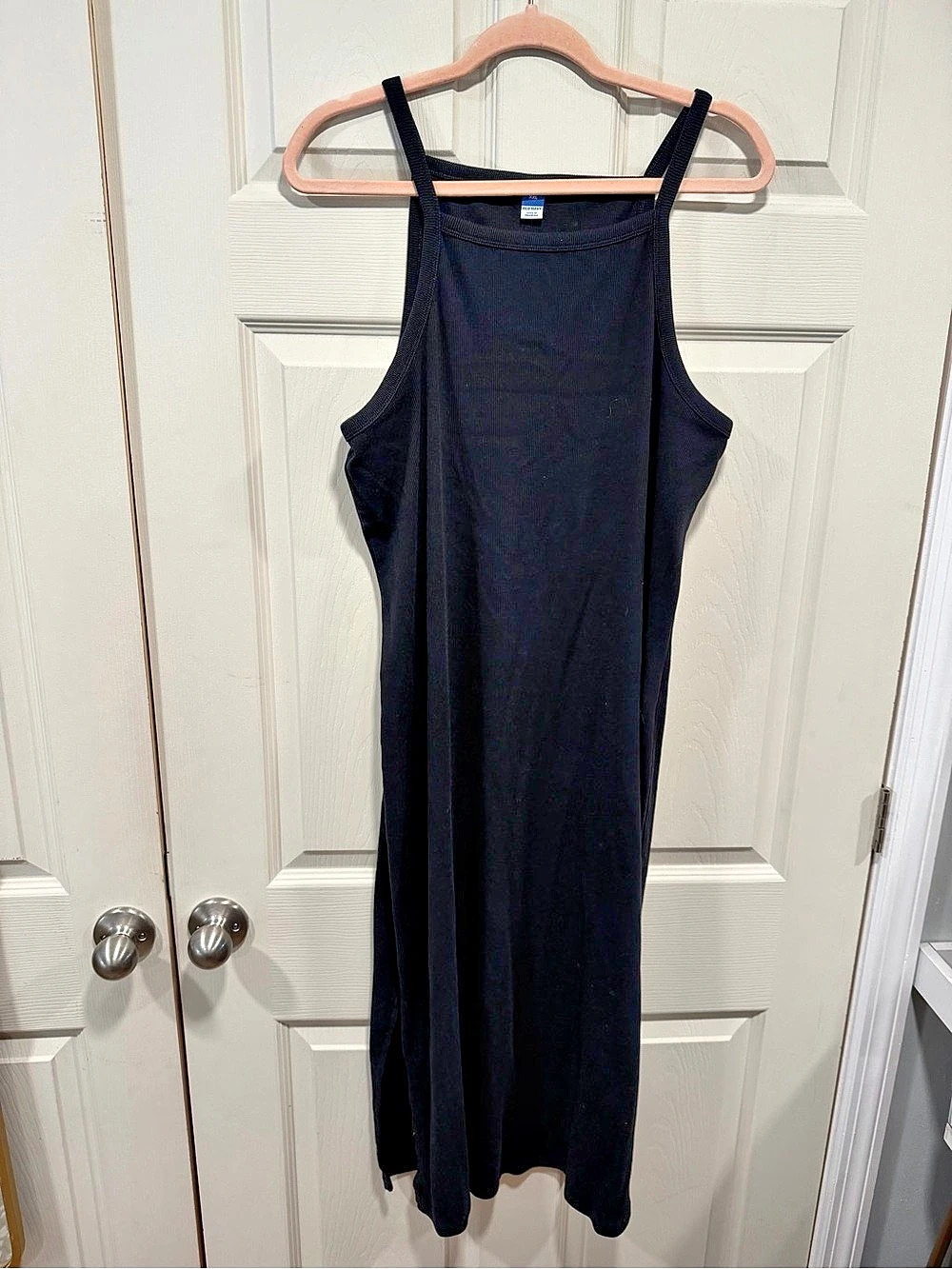 Old Navy Fitted Sleeveless Rib-Knit Midi Black Dress Size XXL